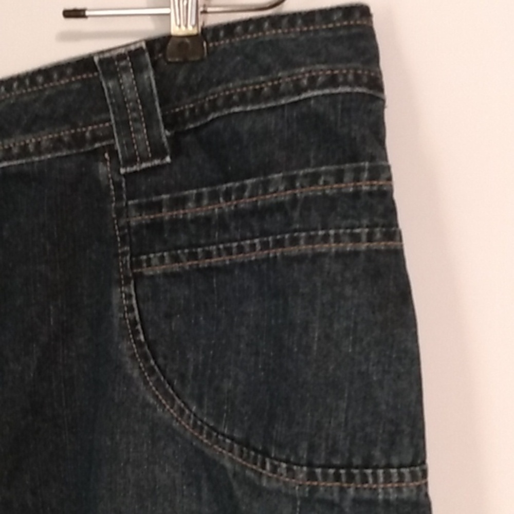 Vtg Y2k Venizia Dark Rinse Jeans Denim Skirt Modest Trad Wife Discreet College - Picture 5 of 10